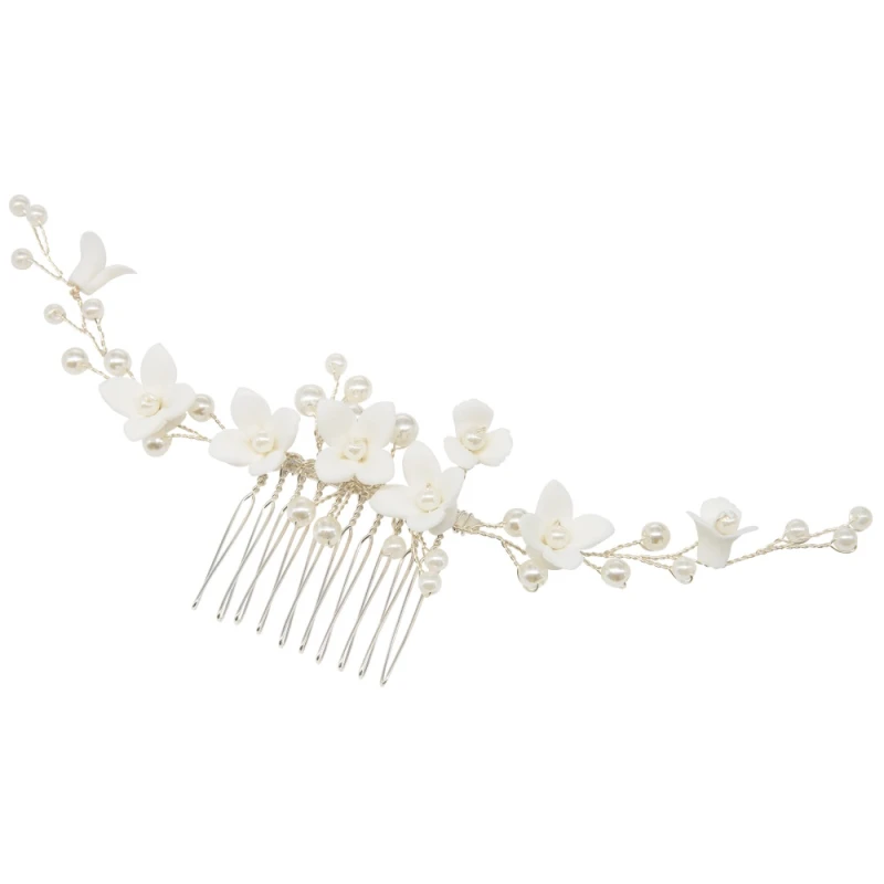 Athena Collection – Chic Garland Comb – Silver * 4 Athena Collection – Chic Garland Comb – Silver * - Image 2