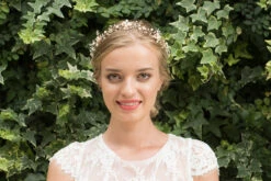 Ivory & Co April Rose Gold Crystal And Pearl Hairvine -Bridal Supply Store April model 4