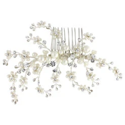 Sass B – Betsy Luxe Hair Comb – Silver/Ivory