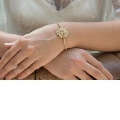 Ivory And Co Blossom Gold Bracelet 6 Ivory And Co Blossom Gold Bracelet -Bridal Supply Store Blossom Bracelet Gold Model 3 5 1