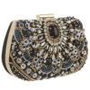 Mascara Black And Gold Jewelled Bag -Bridal Supply Store CB101 BLACK