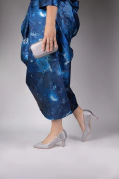 Perfect Bridal Calypso Shoes – Crystal Encrusted Silver Satin -Bridal Supply Store Calypso Silver1U8A0574 Edit