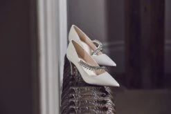 Rainbow Club Crystal Shoe – Ivory Satin