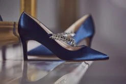 Rainbow Club Crystal Shoe – Ivory Satin -Bridal Supply Store Crystal Blue 4 scaled 1