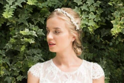 Ivory & Co Fuchsia Silver Crystal And Pearl Headpiece -Bridal Supply Store Fuchsia model 3