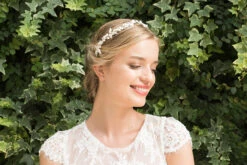 Ivory & Co Fuchsia Silver Crystal And Pearl Headpiece -Bridal Supply Store Fuchsia model 4