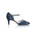 Perfect Bridal Gwen Shoes – Navy Satin / Lace -Bridal Supply Store Gwen Navy scaled 1