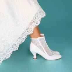 Perfect Bridal Halle Boots – Ivory Leather /Sequin Mesh -Bridal Supply Store Halle 292A0268 scaled 1