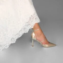 Perfect Bridal Harley Shoes – Gold Faux Leather -Bridal Supply Store Harley 292A0258 scaled 1