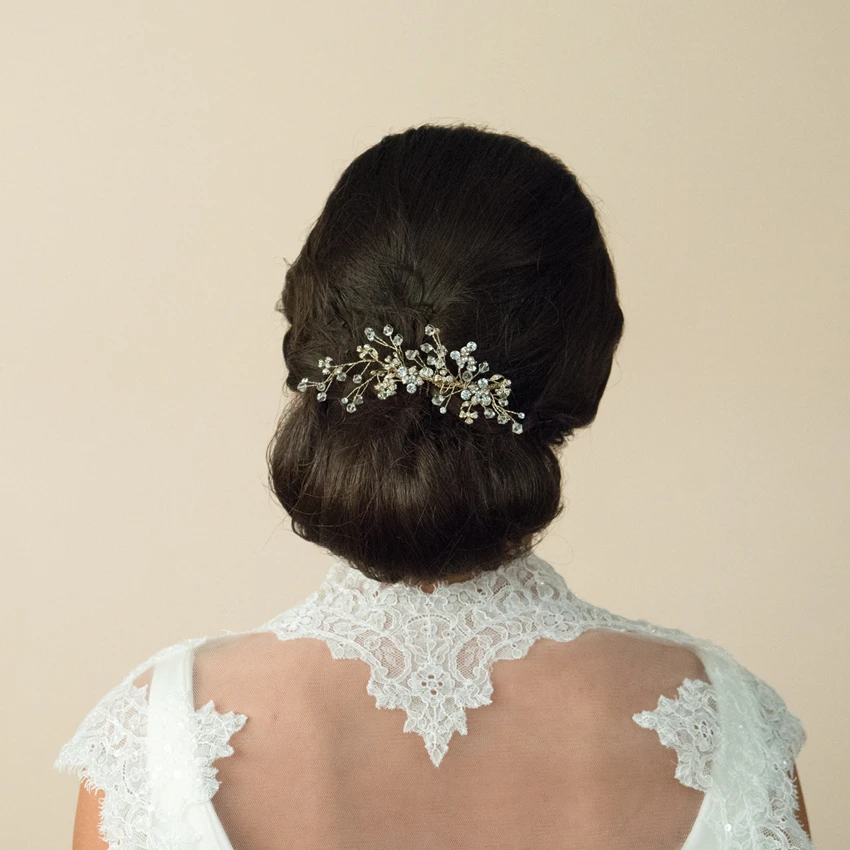 Ivory And Co Medium Gold Crystal Comb 8 Ivory And Co Medium Gold Crystal Comb - Image 6