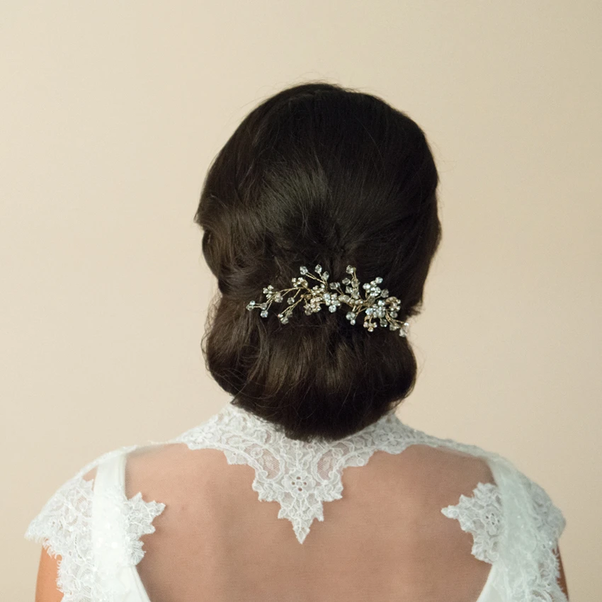 Ivory And Co Medium Gold Crystal Comb 5 Ivory And Co Medium Gold Crystal Comb - Image 3