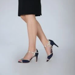Perfect Bridal Joanna Ultrasuede Navy/Gold -Bridal Supply Store Joanna Navy 292A0943 scaled 1