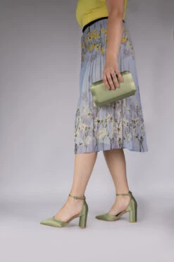 Perfect Bridal Liberty Shoes – Olive Satin -Bridal Supply Store Liberty and Ebony Olive1U8A0428 Edit