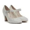 Rainbow Club Madeline Mary Jane Shoes – Snow Glitter -Bridal Supply Store Madeline Ivory Snow Glitter Pair scaled 1