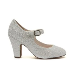 Rainbow Club Madeline Mary Jane Shoes – Snow Glitter -Bridal Supply Store Madeline Ivory Snow Glitter Side scaled 1