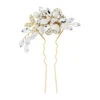 Marcia Luxe Wedding Hair Pin – Gold -Bridal Supply Store Marcia gold pearl bridal hair pin 1