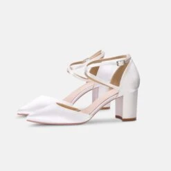 Perfect Bridal Maisie Shoes – Ivory Satin -Bridal Supply Store Masie Satin Pair 1 scaled 1