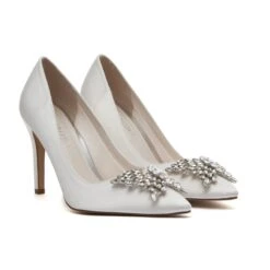 Rainbow Club Nelly – Ivory Satin Court Shoe