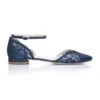 Perfect Bridal Penny Shoes – Navy Satin / Lace -Bridal Supply Store Penny Navy scaled 1