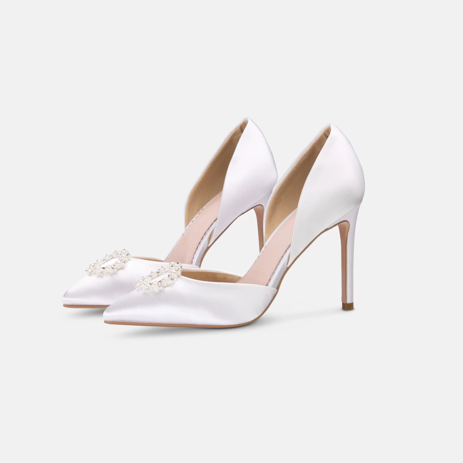 Perfect Bridal Pippa Shoes – Ivory Satin / Crystal & Pearl 4 Perfect Bridal Pippa Shoes – Ivory Satin / Crystal & Pearl - Image 2