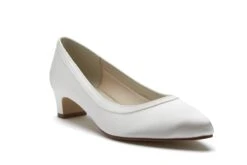Rainbow Club Gisele Shoes Ivory Satin – Wide -Bridal Supply Store Rainbow Club Gisele Ivory Satin Front scaled 1