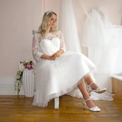 Perfect Bridal Shay Shoes – Ivory Satin -Bridal Supply Store Shay 1965 sq scaled 1