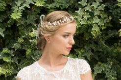 Ivory & Co Sienna Rose Gold Crystal Hairvine -Bridal Supply Store Sienna model 6