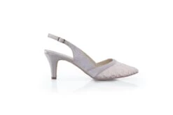 Perfect Bridal Vera Shoes – Taupe Satin/Lace