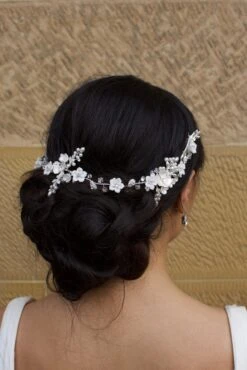 Windsor Camilla White/Silver Flower Hair Vine – WV211