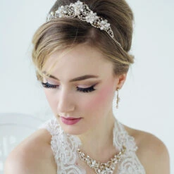 Adelina Gold Freshwater Pearl Tiara -Bridal Supply Store adelina gold freshwater pearl wedding tiara 4 1