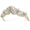 Adelina Gold Freshwater Pearl Tiara -Bridal Supply Store adelina gold freshwater pearl wedding tiara2 1
