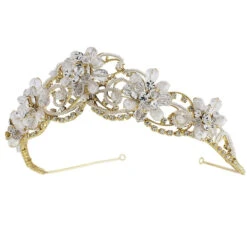 Adelina Gold Freshwater Pearl Tiara
