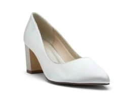 Rainbow Club Bambi – Ivory Satin & Shimmer Heel Court Shoe -Bridal Supply Store bambi 1 1