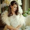 Bridal Ostrich Feather Shrug -Bridal Supply Store bridal vintage ostrich feather shrug 1