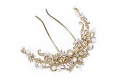 Ivory And Co Gold Pearl Crescent Comb