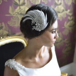 Ivory And Co Lana Bridal Clip -Bridal Supply Store ivory and co lana feather clip2