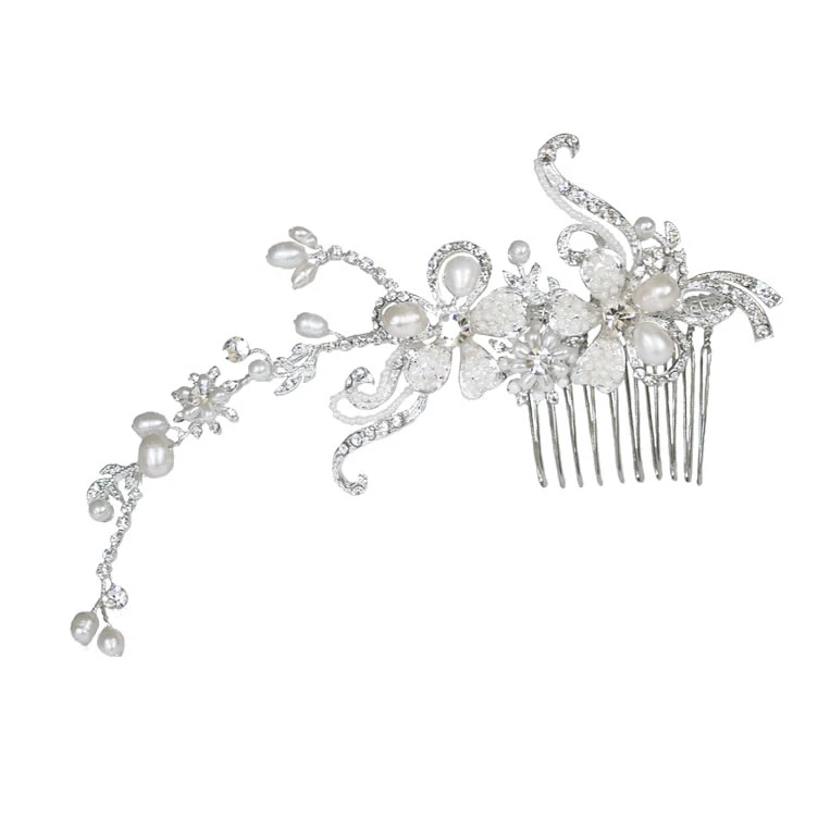Ivory And Co Silver Scroll Pearl Bridal Comb 3 Ivory And Co Silver Scroll Pearl Bridal Comb