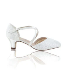 Perfect Bridal Renate Shoes – Ivory Lace -Bridal Supply Store renate lace single web 1