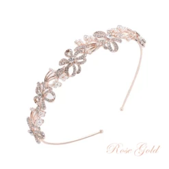 Athena Collection – Chic Crystal Treasure Headband – Rose Gold