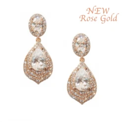 Athena CZ Collection Gatsby Dainty Treasure Earrings – Rose Gold