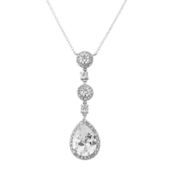 Athena CZ Collection Eternally Crystal Necklace – Silver