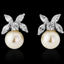 CZ Collection Delicate Pearl Earrings -Bridal Supply Store rsz 0 400 3541 2