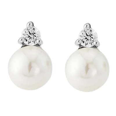CZ Collection Dainty Pearl Earrings 3 CZ Collection Dainty Pearl Earrings