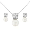 CZ Collection Elegance Pearl Necklace Set 1 CZ Collection Elegance Pearl Necklace Set -Bridal Supply Store rsz 0 400 3756