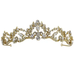 Sass B Lavina Tiara Crystal Embellished -Gold