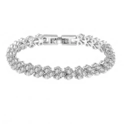 Athena Cubic Zirconia Crystallure Bracelet – Silver