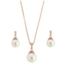 CZ Collection Precious Pearl Necklace Set – Rose Gold -Bridal Supply Store rsz 0 400 4100