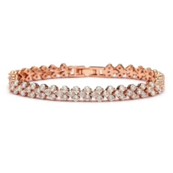 Athena Cubic Zirconia Crystallure Bracelet – Rose Gold