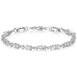 Athena Cubic Zirconia Collection Chic CZ Tennis Bracelet – Silver
