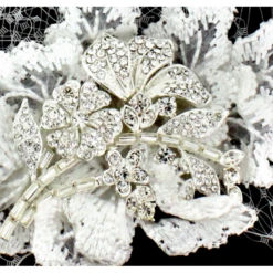 Sass B Couture Birdcage Veil – Silver / Ivory -Bridal Supply Store rsz 0 800 3451 3